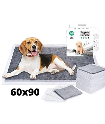 Sesamall Tappetini Igienici Assorbenti Monouso Antiodore al Carbone Attivo 60x90 Set 100 Pezzi per Cani Taglia Piccola Media Grande