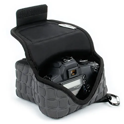 USA Gear Custodia Per Fotocamera Digitale DSLR/Custodia Per Fotocamera SLR con Protezione In Neoprene, Cinghia Per Cintura e Accessori - XNEO Nero