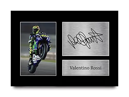 HWC Trading Valentino Rossi A4 Senza Cornice Firmato Regalo Visualizzazione delle Foto Print Immagine Autografo Stampato per Superbikes I Fan della MotoGP