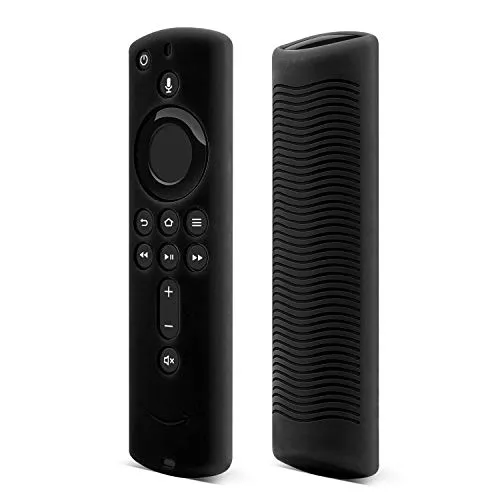 TNP Custodia protettiva in silicone per telecomando Fire TV Stick 4K/ Fire TV Cube/Fire TV (3° Gen), Guscio cover per telecomandi compatibile con controllo vocale remoto Alexa dalla 2° Gen, Nero