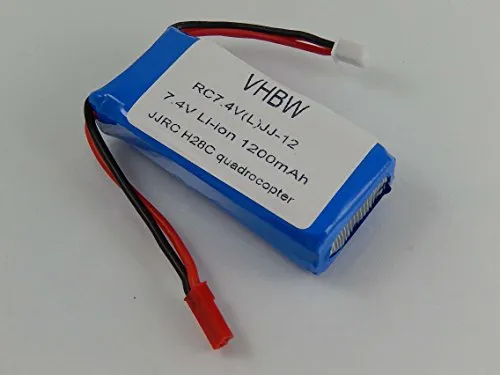 vhbw Batteria Li-Ion 1200mAh (7.4V) per Droni, Multicotteri JJRC H28C Quadcopter