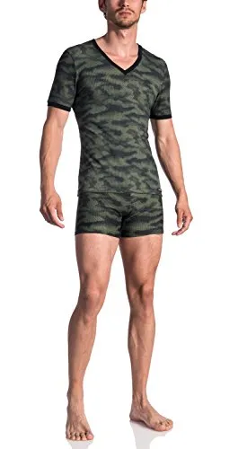 Olaf Benz BLU1655 V-Neck Low Maglia Anti UV, Multicolore (Camouflage 9007), S Uomo