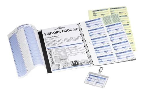 Durable 146461 - Visitors Book 100 Refill, ricambio per libro visitatore Visitors Book 100, formato inserti: 60x90 (HxL), confezione da 100 portanome