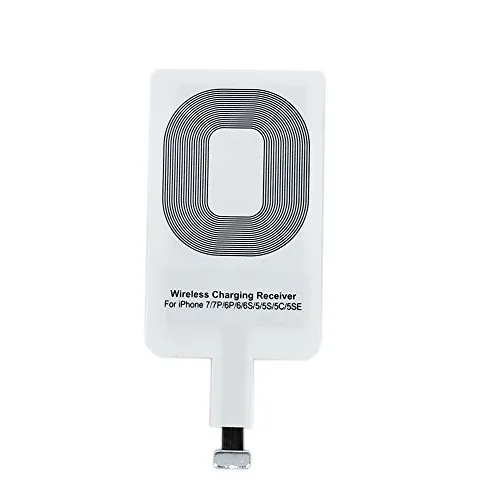 Qrity Ricevitore per Wireless QI Ultra Slim Compatibilità per iPhone 5S / 5C / 6 / 6S / 7 Universale con Compatibilità Qi Ricevitore e Caricatore funziona con Qualsiasi Caricatore Wireless Standard Qi