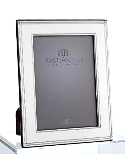 Bastianelli Cornice in Argento, 13 cm x 18 cm, Argento 925%, Angolo Piana Doppio Rigo