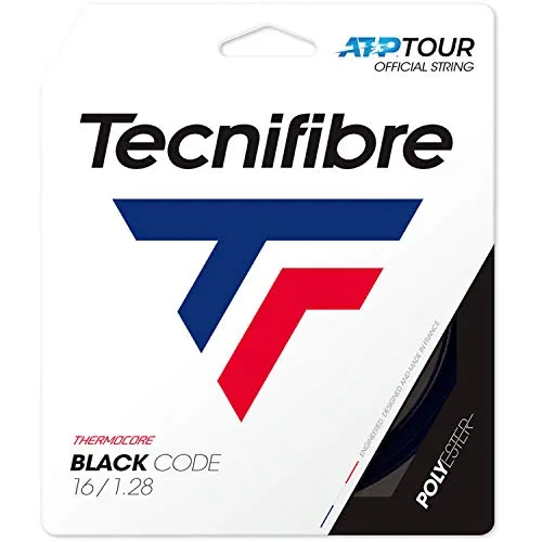 Tecnifibre - Corda da Tennis-BLACKCODE 1.28 Adulto, Unisex, Colore: Nero