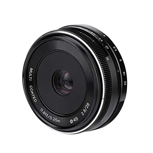 EBTOOLS 28mm F2.8 APS-C Obiettivo a fuoco fisso manuale, Fuji Micro Single X Obiettivo a baionetta Adatto per Fuji X Mount Mirrorless Telecamere