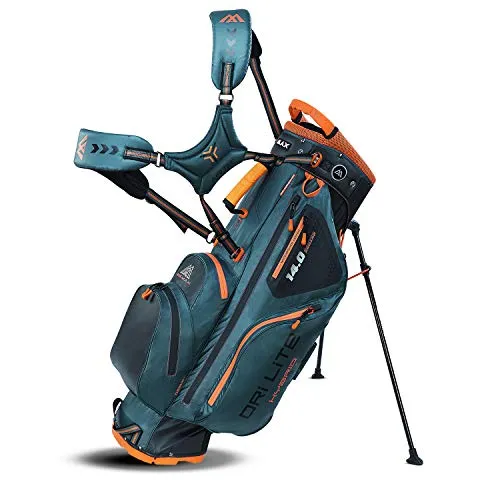 Big Max Dri Lite - Borsa da golf ibrida con supporto, colore: Nero/Arancione