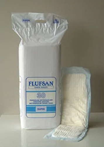 Flufsan Pannolone Rettangolare Per Incontinenza Moderata Super Senza Barriera 30 Pezzi