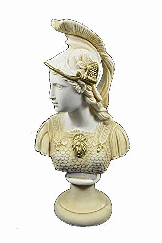 Athena scultura busto Minerva antico greco dea grande busto invecchiato patina