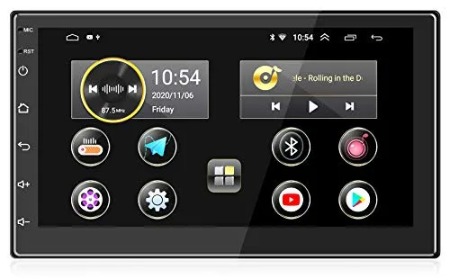 ANKEWAY Nuovo 7 Pollici [2G+32G] Android 10,1 Autoradio 2 DIN con WiFi+Bluetooth+HiFi+RDS/FM+GPS Nav+Doppia USB, 1080P HD Touch Screen Lettore Multimediale con Telecamera di Backup e Microfono
