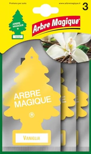 Arbre Magique, Profumatore Auto, Fragranza Vaniglia, Profumazione Dolce e Tropicale, Durata fino a 7 Settimane, Made in Italy