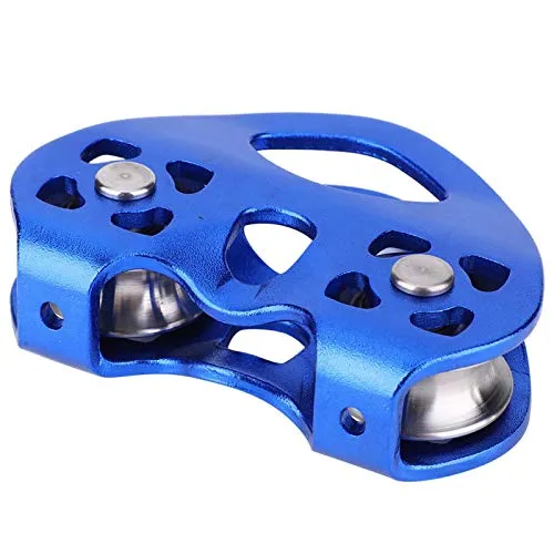 FOLOSAFENAR Design Antiscivolo Mountaineering Dual Pulley Dual Pulley in Lega di Alluminio, per lavori Aerei(Blue)