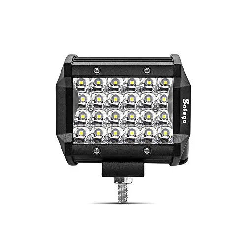 Safego 4" 72W LED Faro da Lavoro Luce Barra 6000LM Faretto a LED Impermeabile IP67 Fendinebbia Luci per Off Road SUV ATV Camion Barca Mining Spotlight 12V 24V, 1 anno di Garanzia