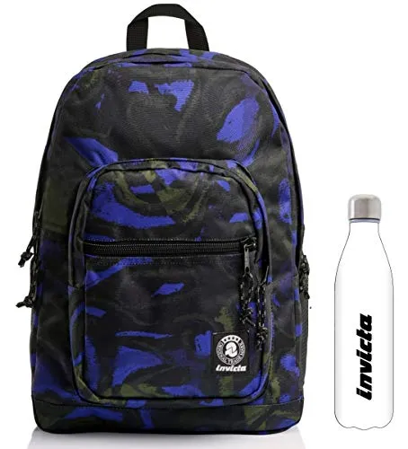 Zaino Jelek Fantasy Invicta Verde/Blu + Borraccia bianca