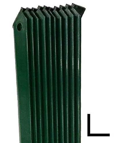 CF da 10PZ Saetta di sostegno a L H 150 CM 25x25x3 mm PLASTIFICATA per paletti in ferro a T da H 175 e 200 | recinzioni da GIARDINO CARTOMATICA