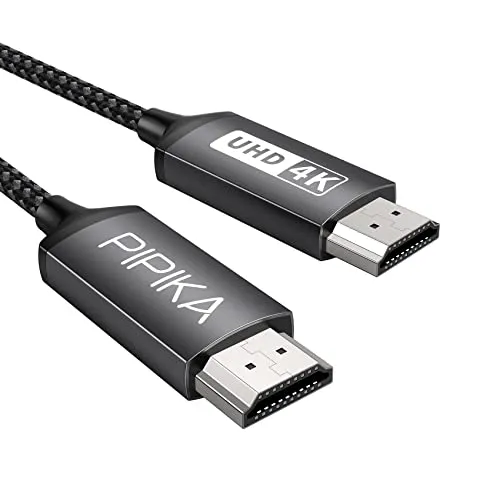 Cavo HDMI 4K 1M, PIPIKA 2.0 Cavo HDMI intrecciato in nylon ad alta velocità da 18 Gbps Supporta 4K@60Hz,2160p,1080p,3D,HDCP 2.2,ARC Compatibile con TV,Blu-Ray,PS5,Xbox,proiettore,Soundbar,PC