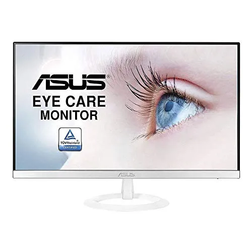 ASUS VZ249HE-W (23.8") Monitor, FHD, 1920 x 1080, IPS, Design Ultra-Slim, HDMI, D-Sub, Flicker Free, Filtro Luce Blu, Certificazione TUV, Bianco