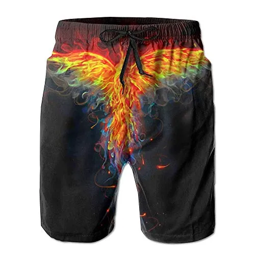 Flaming Phenix Men's Summer Surf Swim Trunks Beach Shorts Pants Quick Dry with Pockets,L