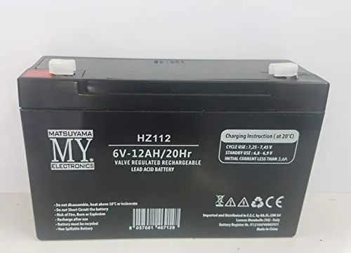 Matsuyama HZ158 - Acido piombo sigillato (VRLA) 7,2 Ah 12 V batteria UPS