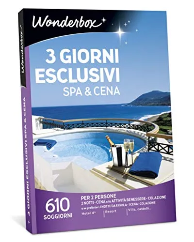 Wonderbox Cofanetto Regalo - 3 Giorni ESCLUSIVI Spa & Cena - Valido 3 Anni e 3 Mesi