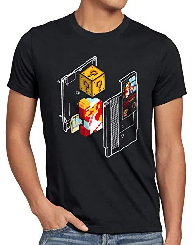 style3 Plumber Bros T-Shirt da Uomo NES Snes Classic Mini 8-Bit Gamer Retro Classic, Dimensione:L, Colore:Nero