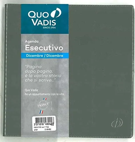 QUO VADIS AGENDE 014845Q ESECUTIVO rub lingua italiana Fidji grigio Settimanale 12 mesi- GEN/DIC16x16 Anno 2021