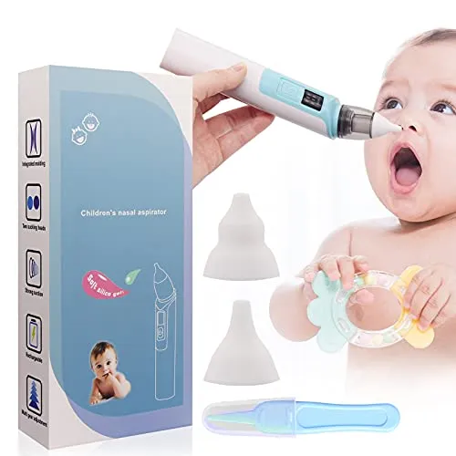 Aspiratore nasale per bambini Aspiratore nasale elettrico con 6 livelli di aspirazione Ricaricabile Aspiratore Moccio elettrico 3 misure suggerimenti in silicone per neonati bambini piccoli e neonati