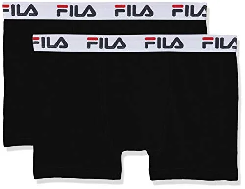 Fila FU5016/2 Man Boxer XL Underwear, 200 Black, (Pacco da 2) Mens