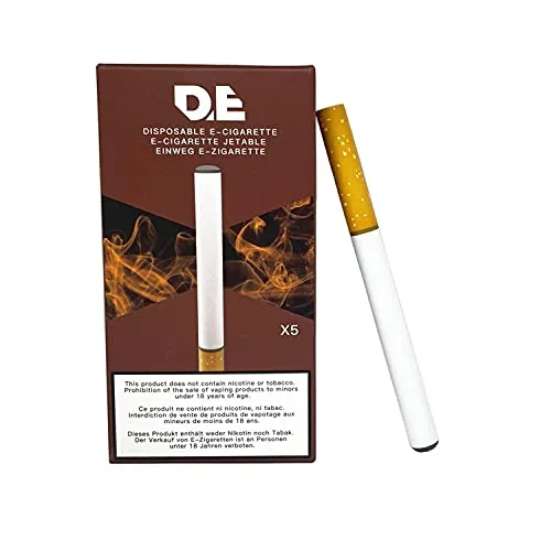 DE - sigaretta elettronica usa e getta (pacchetto di 5 pezzi,) il gusto del tabacco con 500 tiri 280mAh batteria e il volume del vapore (non contiene tabacco ne' nicotina)