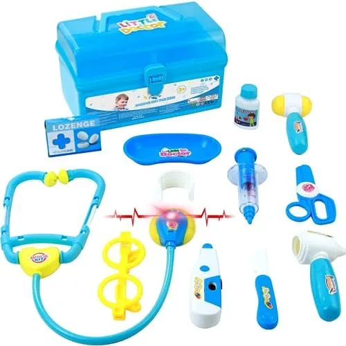 Valigetta Dottore Bambini Giochi Bambina Bambini 3 4 5 Anni Kit Dottoressa Bambina con Stetoscopio Giocattolo Infermiere Accessori，Kit Dottore Bambino Kit Medico Regalo Bambina 2 3 4 5 6 Anni