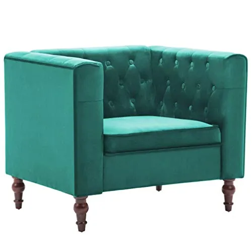 vidaXL Poltrona con Rivestimento in Velluto 86x67x71 cm Verde Sedia Braccioli