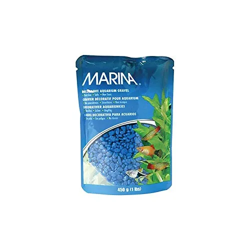Marina - Ghiaia Decorativa per Acquario, 450 ml, Blu