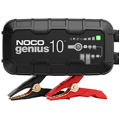 NOCO GENIUS10EU, caricatore automatico intelligente 10A, caricabatterie 6V e 12V, manutentore della batteria, caricabatterie di mantenimento e desolfatore con compensazione della temperatura