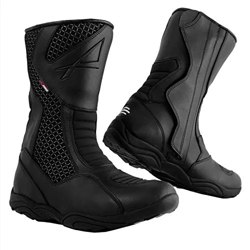 A-Pro Stivali Stivaletti Moto Impermeabile Touring Turismo Strada Sport Nero 43