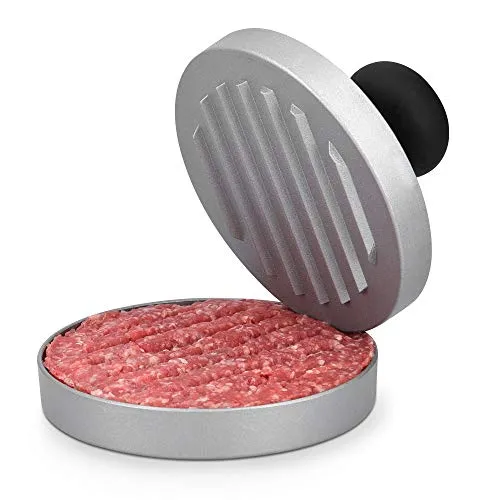 Navaris Pressa Hamburger Professionale in Alluminio - Stampo Ø 11,5cm per Cheeseburger di Carne Macinata - Stampino per Polpette Grill Barbecue