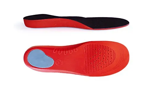 Sole Control Solette Rivestimento Rosso Ortopediche con Supporto Arco podale e Tallone per Trattare fascite Plantare, Piedi Piatti e pronazione - Rosso/Nero, X-Small 35-37