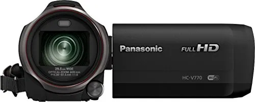 Panasonic HC-V770EG-K Videocamera Full HD, Wireless Twin Camera, Grandangolo 29.5 mm, Tecnologia Video HDR, Nero