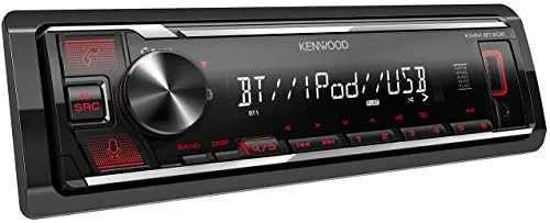 Kenwood KMM-BT206 - Autoradio USB con vivavoce BT (Alexa Built-in, sintonizzatore ad alte prestazioni, processore sonoro, USB, AUX, Spotify Control, 4 x 50 Watt, illuminazione tasti rosso)