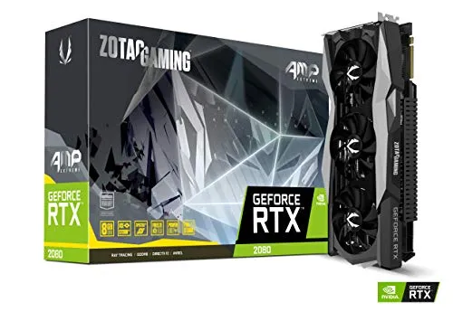 ZOTAC Gaming GeForce RTX 2080 AMP Extreme Scheda grafica (NVIDIA RTX 2080, 8 GB GDDDR6, 256bit, Boost-Takt 1905 MHz, 14.4 Gbps)