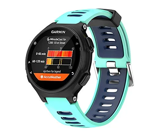 WIIKAI Cinturino Compatibile per Garmin Forerunner 735XT，630，620，235，230，220 Regolabile di Ricambio Bracciale(Anatra Blu).