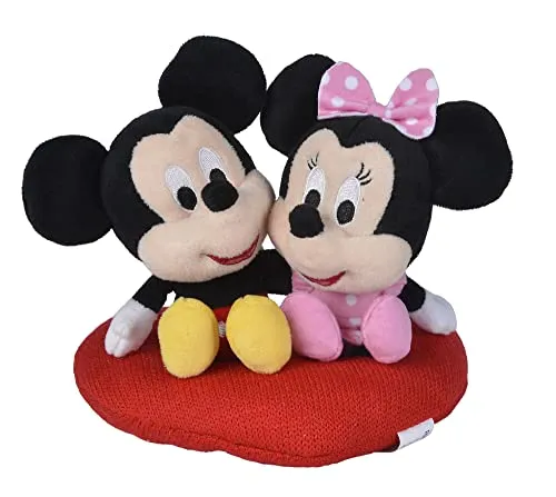 Simba - Peluche Disney Mickey & Minnie Su Cuore, 25Cm. 6315870280, + 0 Mesi