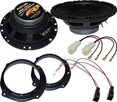 AUDIOSONIK Sistema di altoparlanti in kit con Woofer diametro 165 mm e tweeter neo 13 mm 120 watt in policarbonato. Compatibile FIAT Bravo dal 2007 in poi, Stilo, Croma dal 2005 in poi.