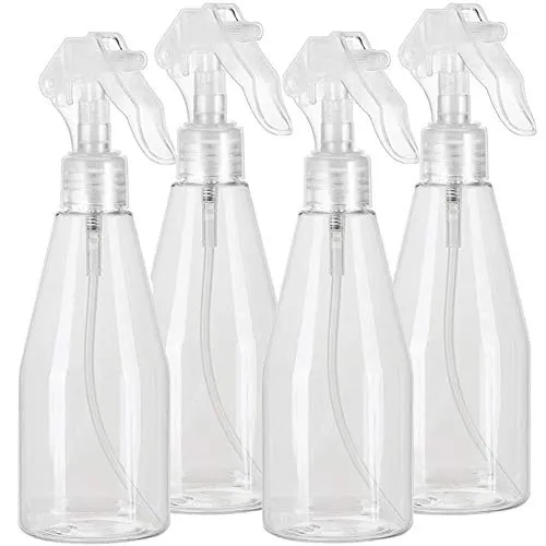 JINLE 4 Pezzi 200ML Flacone Spray in Plastica, Bottiglie Vuote Spruzzino Nebulizzatore Trasparente Piante Mister, per Cucina, Bagno, Pulizia