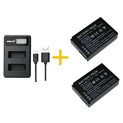 2 pz 1250 mAh LP-E12 LPE12 Batteria con caricabatterie LCD per Canon EOS M100, Rebel SL1, EOS 100D, EOS M, EOS M2, EOS M10 fotocamere digitali