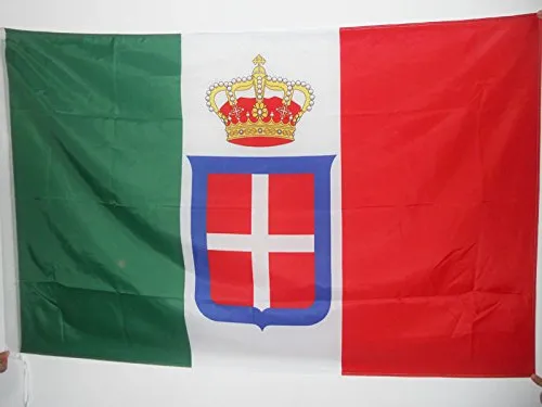 AZ FLAG Bandiera Regno d'Italia Corona 150x90cm - Bandiera Reale Italiana 90 x 150 cm Foro per Asta