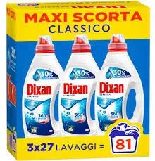 Dixan Detersivo Liquido per Bucato, Profumazione Classica - 81 Lavaggi - Maxi scorta