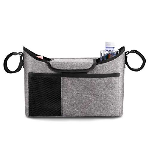 SONARIN 2 in 1 Borsa Passeggino Organizer Borsa Fasciatoio,con un tappetino per il cambio del pannolino rimovibile, Grande Capacità per iPhone, Pannolini, Giocattoli,Ideale Regalo(Grigio)