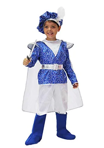 Pegasus Vestito Costume Maschera di Carnevale Bimbo - Principe Azzurro Royal - Taglia 7/8 Anni - 107 cm