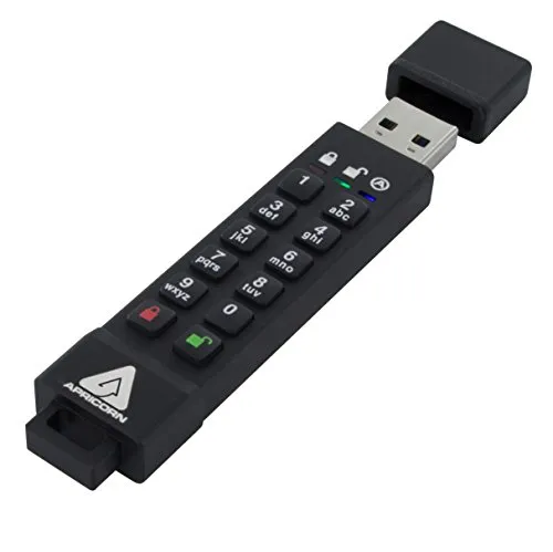 Apricorn Aegis Secure Key 3z 128GB USB 3.1 (3.1 Gen 2) Flash Drive Protetto, Nero
